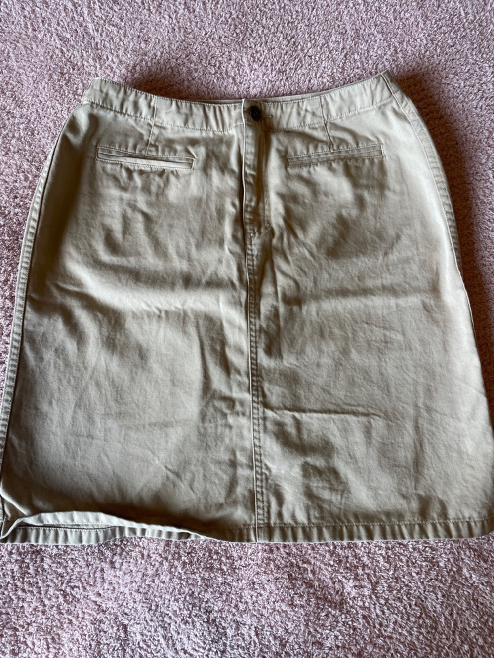 Liz Claiborne Khaki Cotton A-Line Skirt